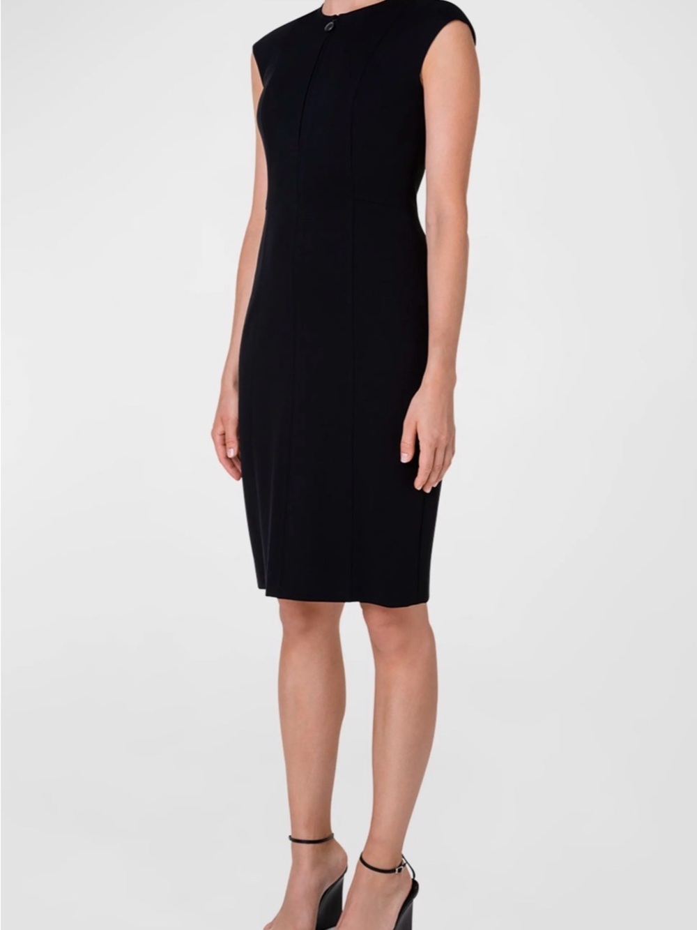 Akris Punto Black Cap-Sleeve Sheath Dress